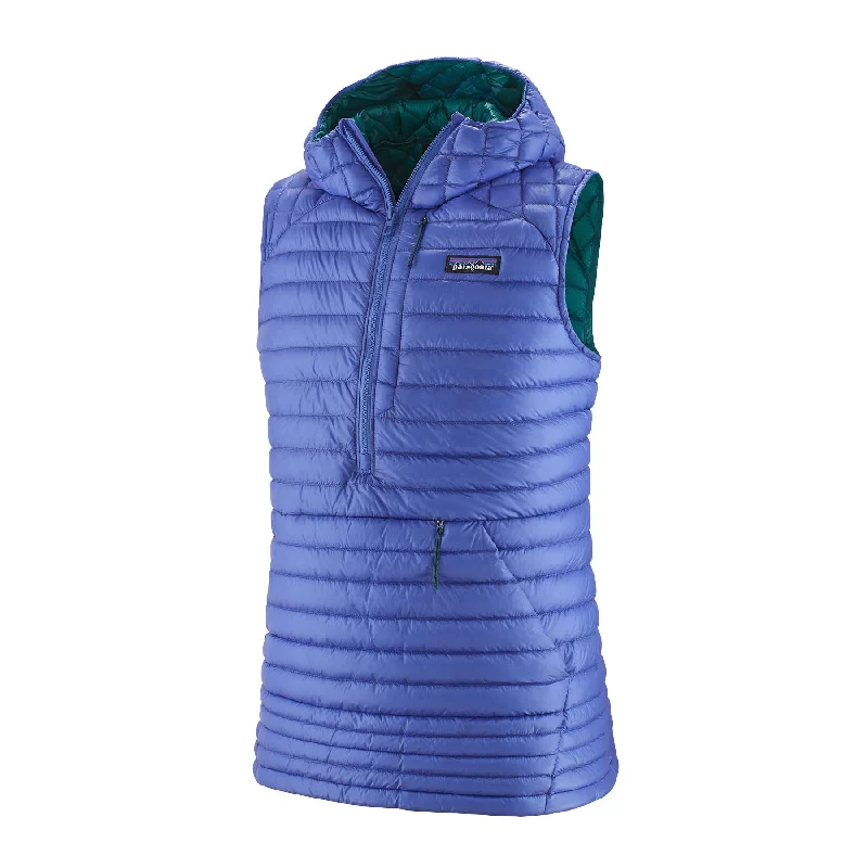 W's UltraAlpine Down Hooded Vest Hoodie with Hidden Zipper Minimalist Clean
