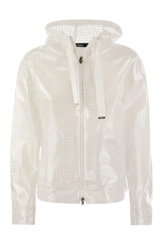 A-shape in coated lace and grosgrain Blazer Duffle Coat Pea Coat
