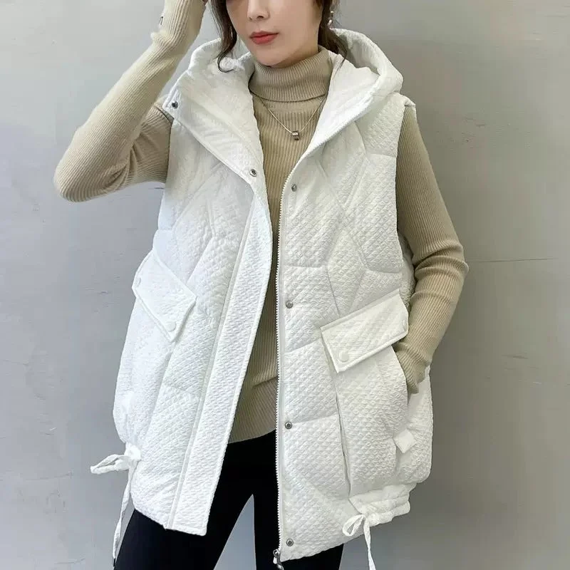 Ana Bade Women's Down Cotton Vest Coat Oversized Knit Vest
