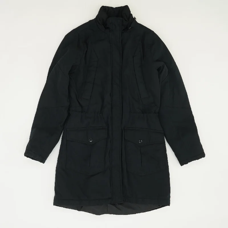 Black Topcoat Coat Faux Fur Real Fur Shearling
