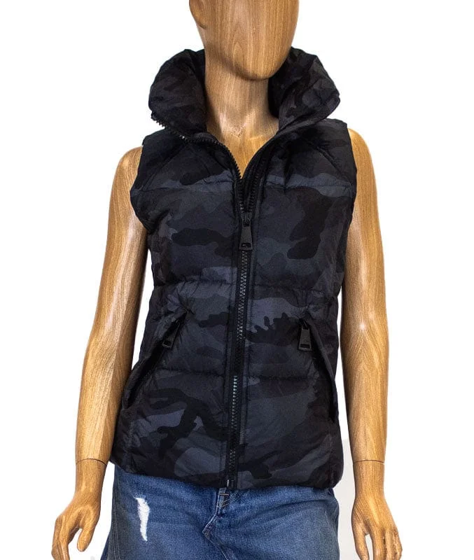 Camo Print Puffer Vest Puffy Outdoor Vest