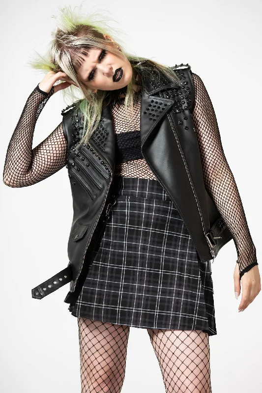 Doom Leather Vest [FAUX LEATHER] Longline Tailored Vest