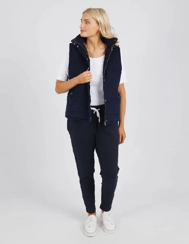 Elm Cord Puffer Vest Dark Sapphire Sporty Running Vest
