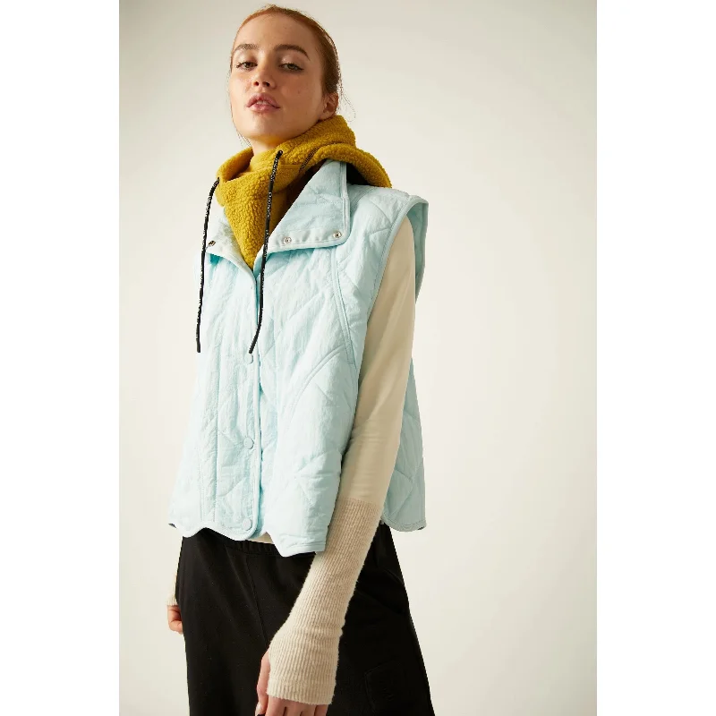 Free People Movement Women's Quinn Quilted Puffer Vest Soft Velvet Vest