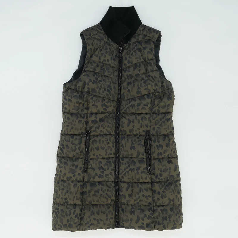 Green Animal Print Puffer Vest Street Style Vest