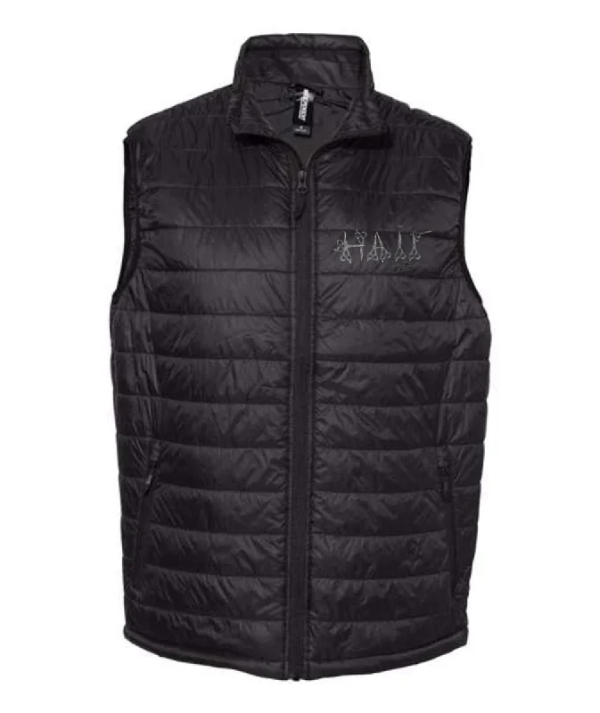 Hair print Independent Trading Co. - Puffer Vest Embroidered Button-Up Wool Vest