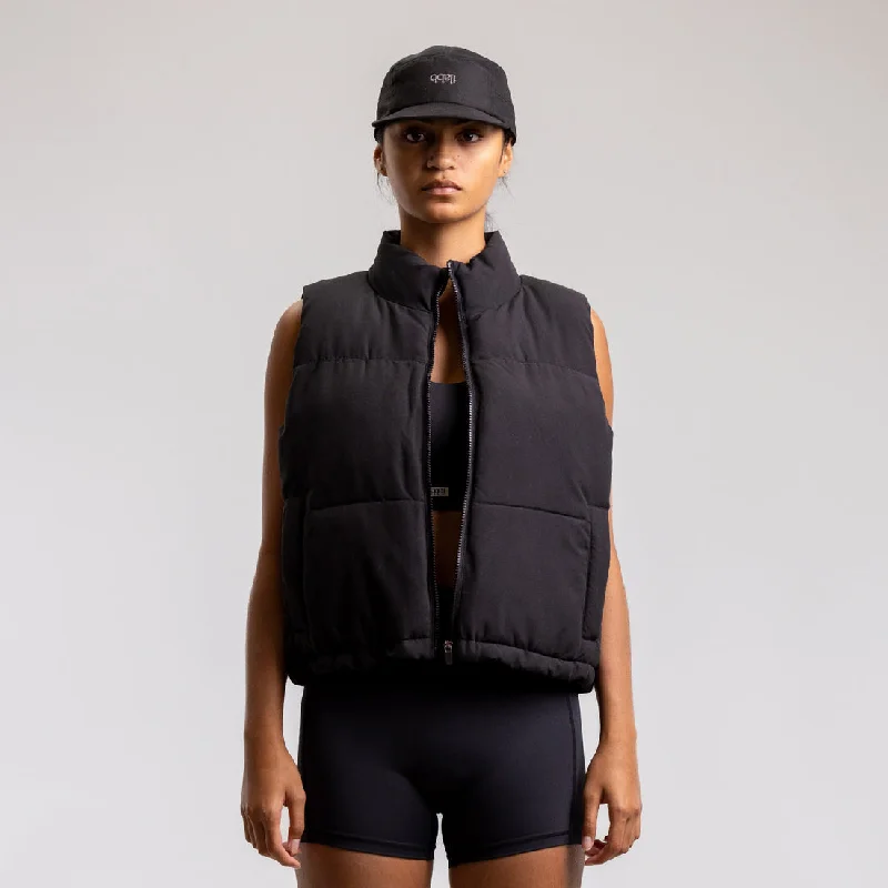 Ilabb Cropped Puffer Vest Black Classic Workwear Vest