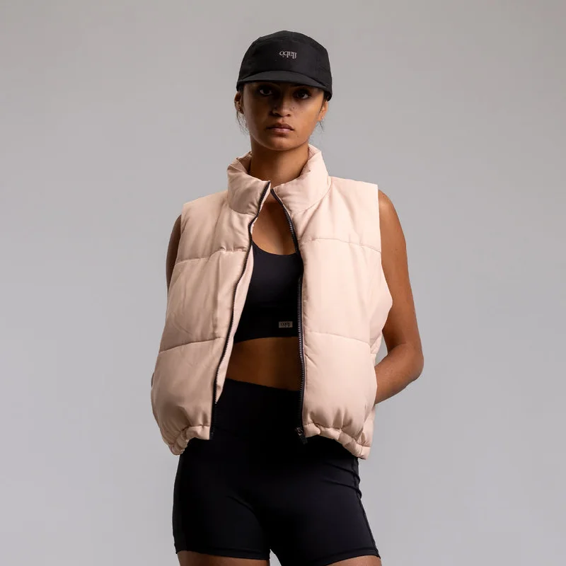 Ilabb Cropped Puffer Vest Nude Thick Plush Vest