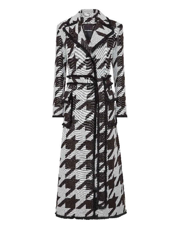 Long Vest Coat Pied de poul Sleeveless Peacoat Vest