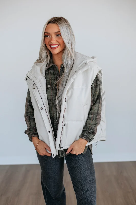 Shayne Puffer Vest - Natural Lightweight Puffer Vest