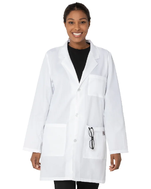 Unisex 3-Pocket Mid-Length Lab Coat - 86002 Shawl Collar Notch Collar Lapel Collar