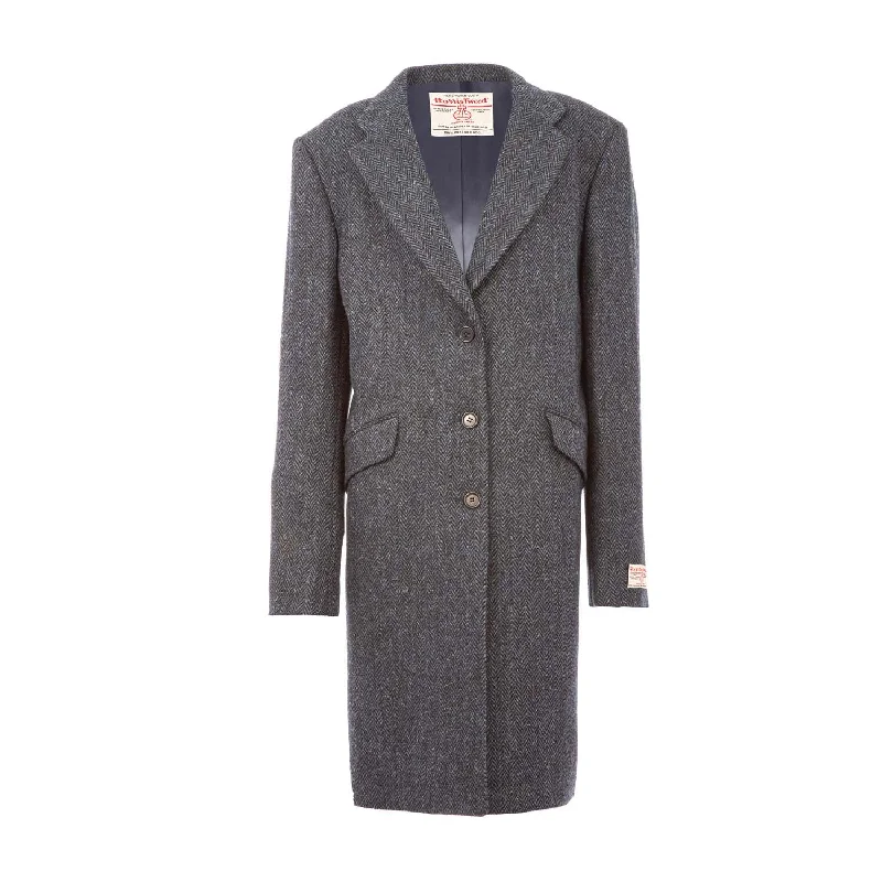 Women's Harris Tweed Eilean Coat Blue Herringbone Houndstooth Coat Plaid Coat Tartan Coat Women's Harris Tweed Eilean Coat Blue Herringbone Houndstooth Coat Plaid Coat Tartan Coat
