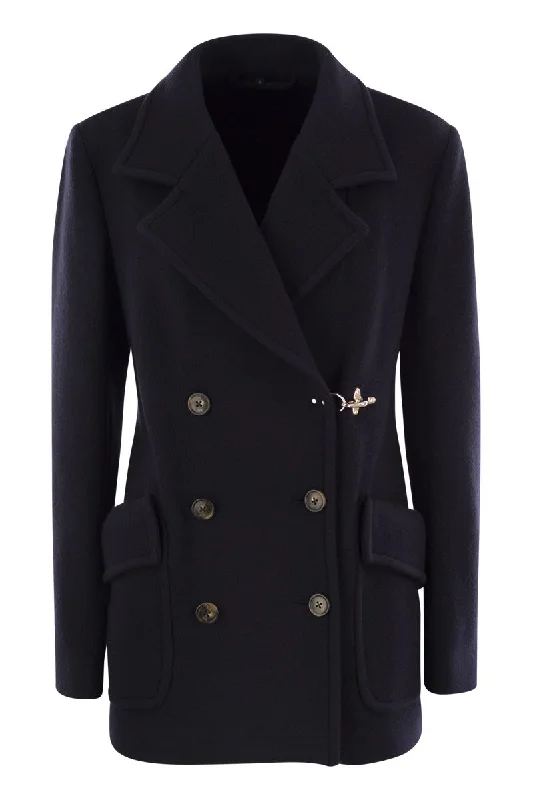 Wool and Cashmere Peacoat Kimono Robe Cloak