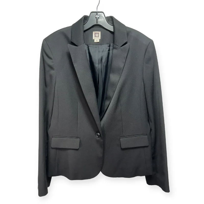 Blazer By Anne Klein In Black, Size: 16 Silk Women's Blazer
