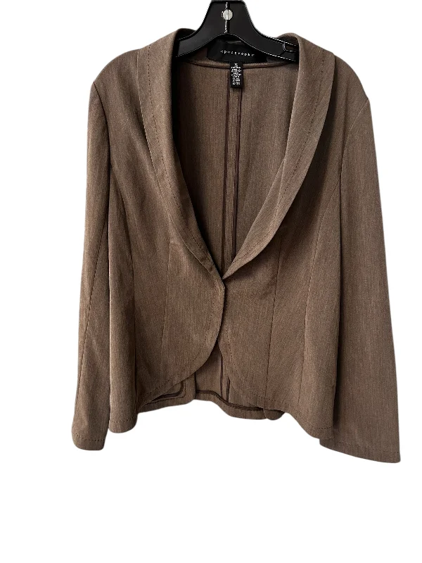 Blazer By Apostrophe In Brown, Size: 12 Women's Solid Blazer
