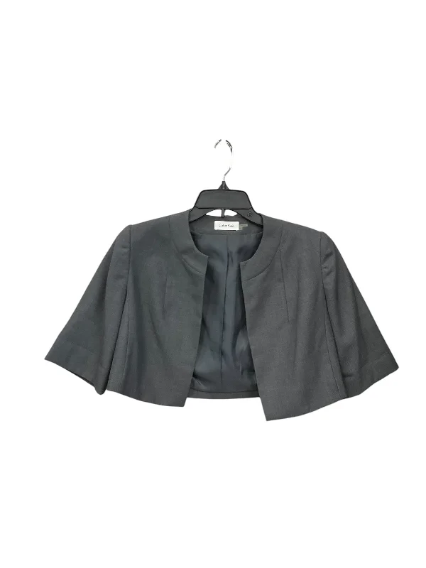 Blazer By Calvin Klein In Grey, Size: S Women's Handmade Blazer
