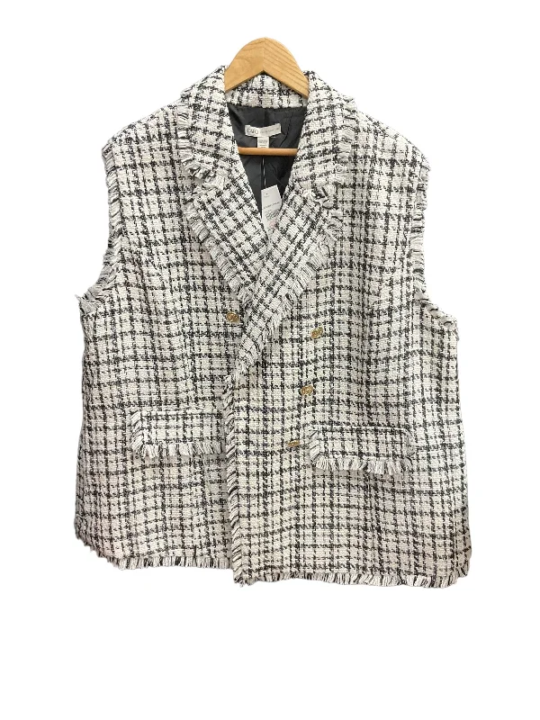Blazer By Cato In Black & White, Size: 4x Women's Patchwork Suit