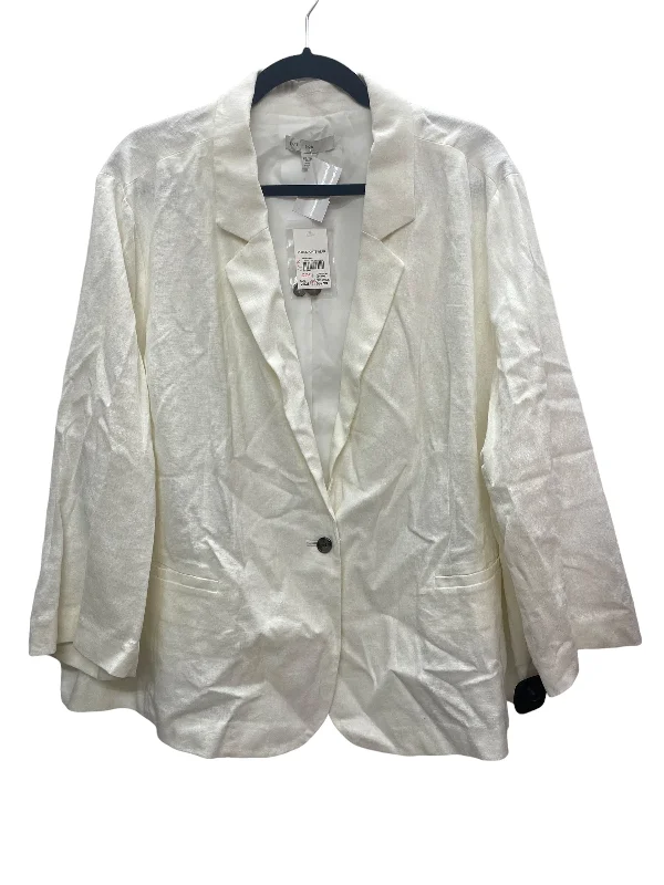 Blazer By Cato In White, Size: 3x Women's Elegant Jacket