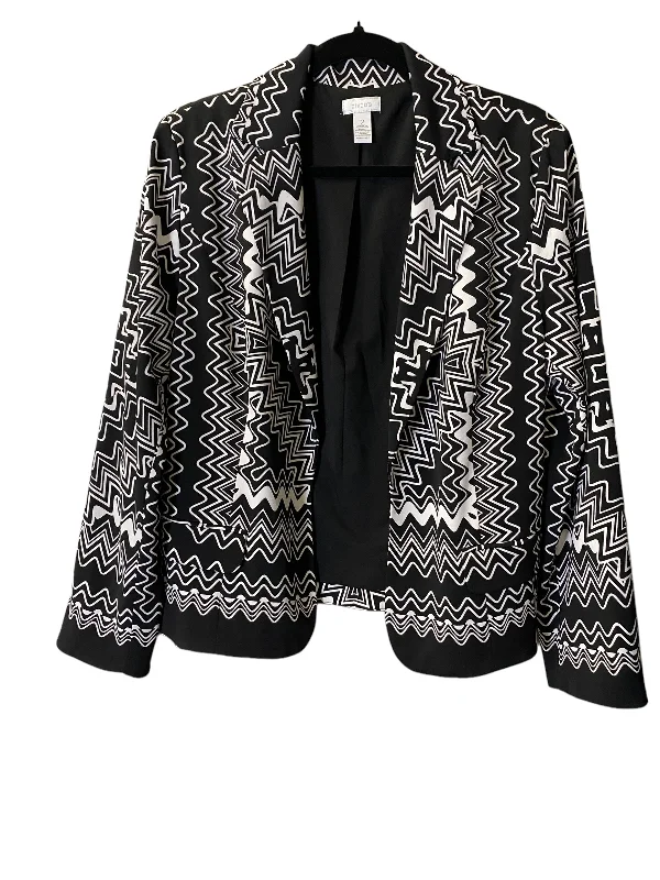 Blazer By Chicos In Black & White, Size: L Women's Elegant Suit