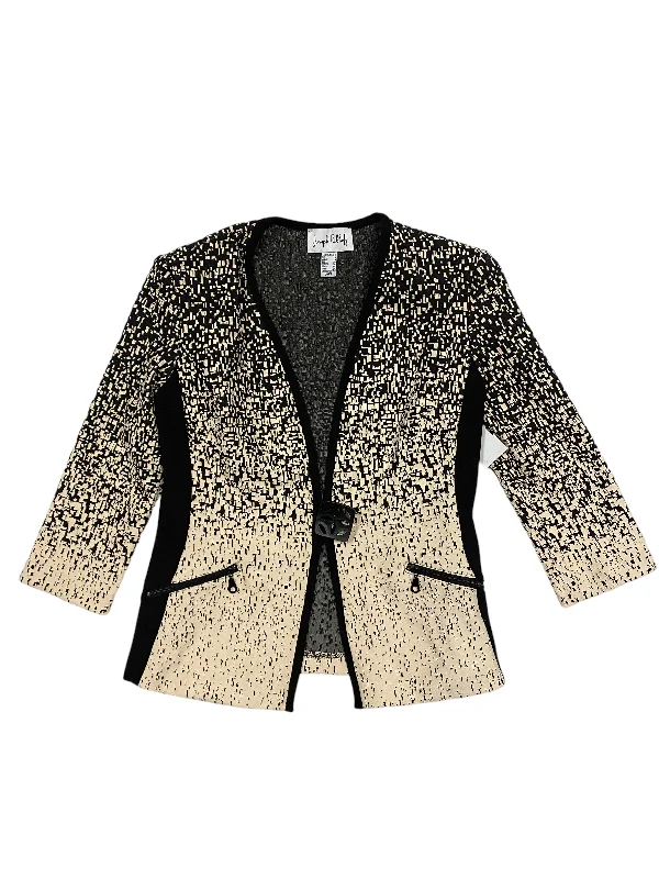 Blazer By Joseph Ribkoff In Black & Tan, Size: 6 Women's Trendy Jacket