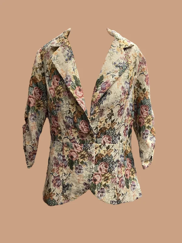 Blazer By Karen Kane In Floral Print, Size: S Women's Elegant Jacket