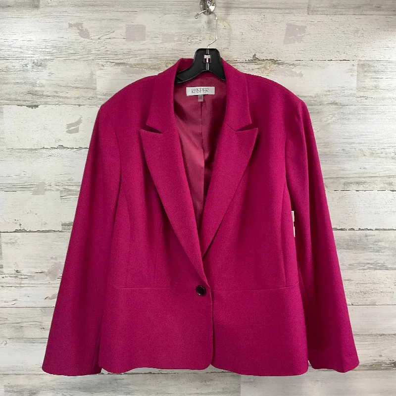 Blazer By Kasper In Pink, Size: 1x Women's Handmade Blazer