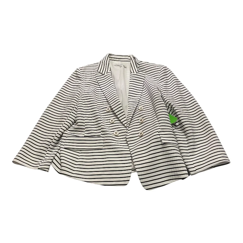 Blazer By Kasper In Striped Pattern, Size: M Women's Unique Blazer