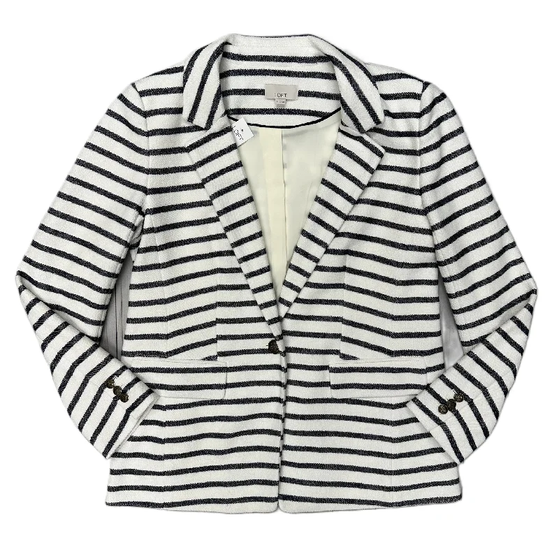 Blazer By Loft In Blue & White, Size: M Women's Trendy Jacket