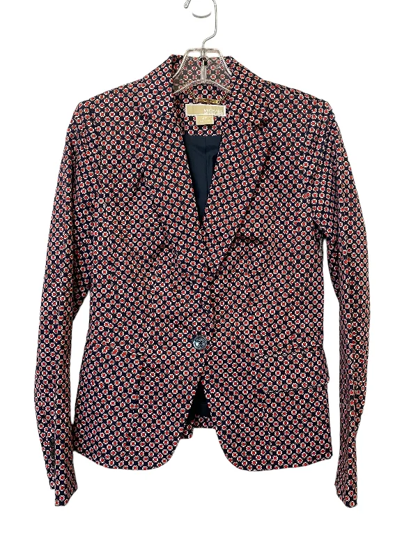 Blazer By Michael By Michael Kors In Blue & Red & White, Size: 4petite Women's Custom Jacket