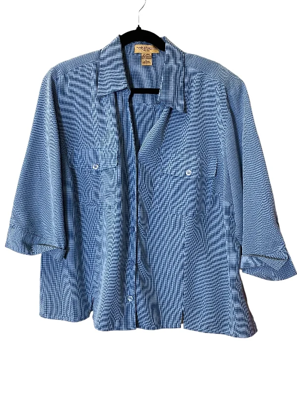 Blazer By Notations In Blue, Size: 1x Silk Women's Blazer