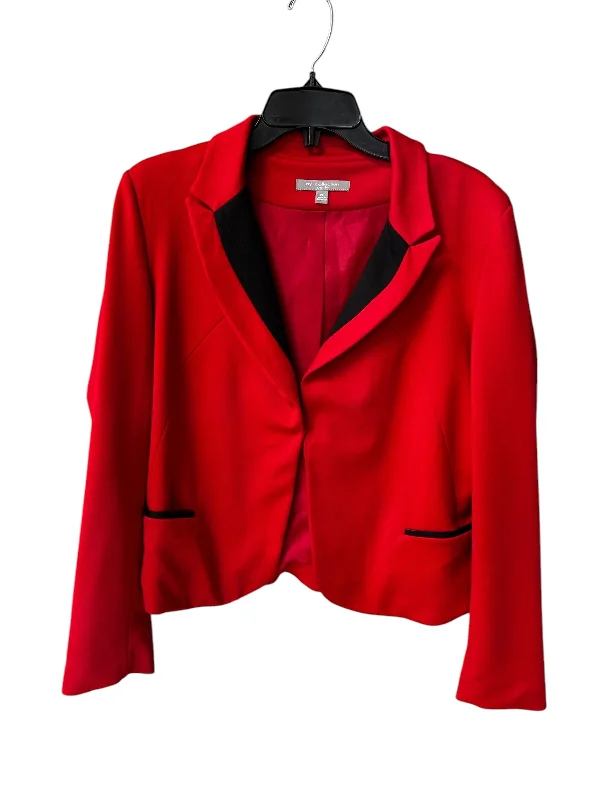 Blazer By Ny Collection In Red, Size: Lp Women's Stripe Blazer