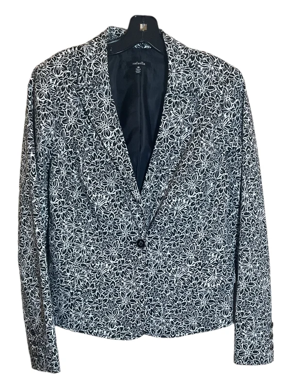 Blazer By Rafaella In Black & White, Size: M Women's Leather Blazer