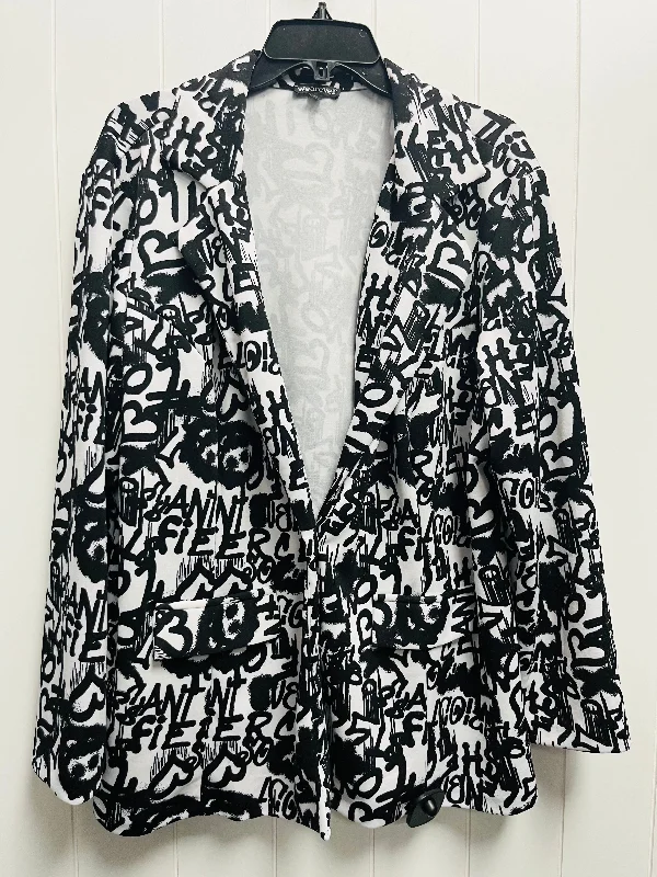 Blazer By WEAREVER In Black & White, Size: 3x Plus Size Women's Coat