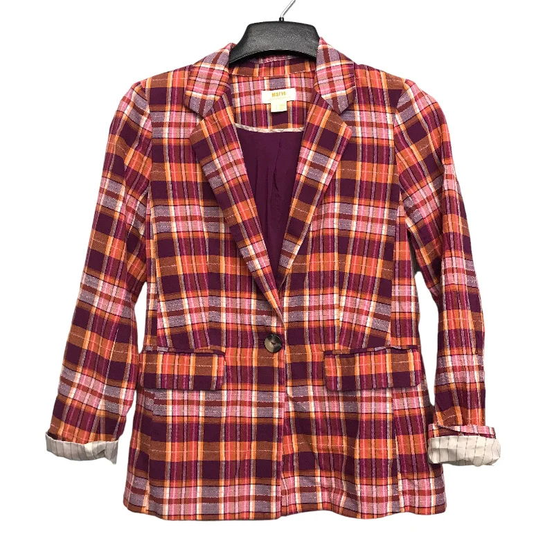 PLAID PATTERN BLAZER by MAEVE Size:XXS Women's Denim Suit