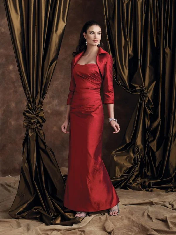 Boutique by Mon Cheri - 28935 Long Dress In Red Floral Print girly