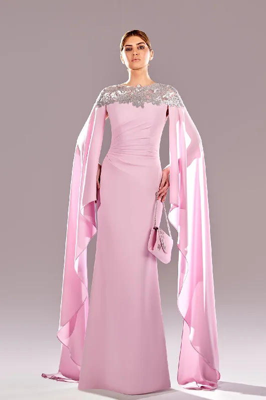 Cape sleeves beaded gown Tunics Handmade artisanal