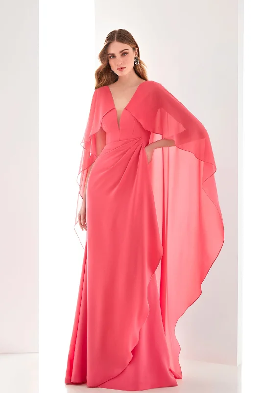 Crepe dress with georgette cape sleeves Tunics Fashionable trendy