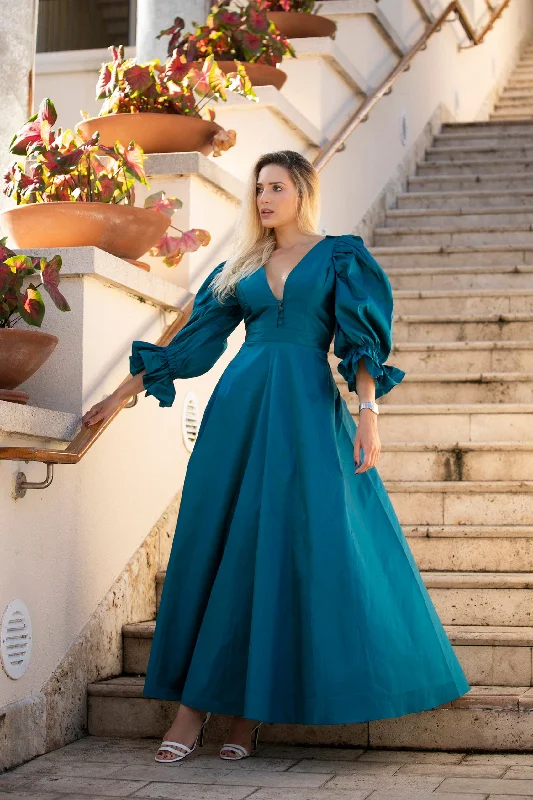 FR Alicia Long Dress Blue Maxi Flowy Bohemian