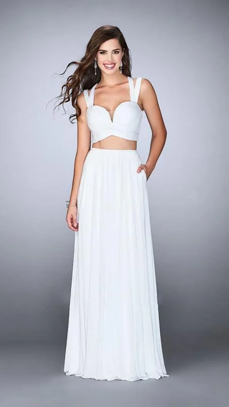 La Femme - 23940 Charming Sleeveless V-neck Two-piece Long Dress Tunics Practical easy-care La Femme - 23940 Charming Sleeveless V-neck Two-piece Long Dress Tunics Practical easy-care