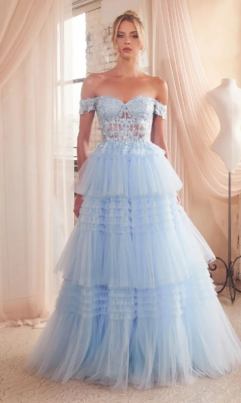 Formal Long Dress 9315 By Ladivine Cowl Neckline Elegant