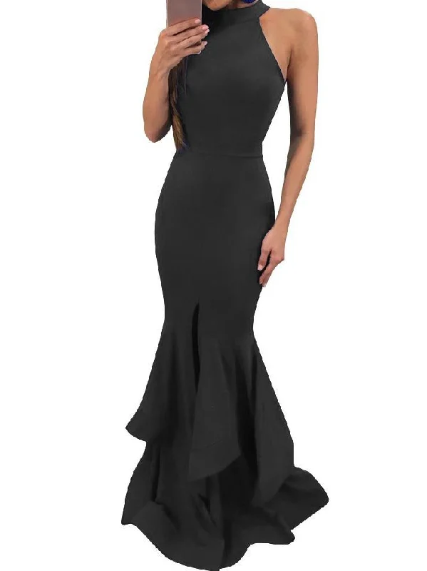 Sexy Sleeveless Mermaid Solid Color Bodycon Evening Maxi Long Dress Tunics Brand named