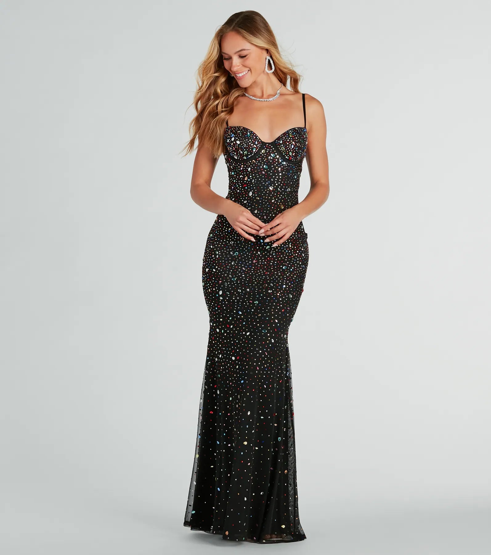 Shannon Formal Gemstone Mermaid Long Dress Tunics Exclusive limited