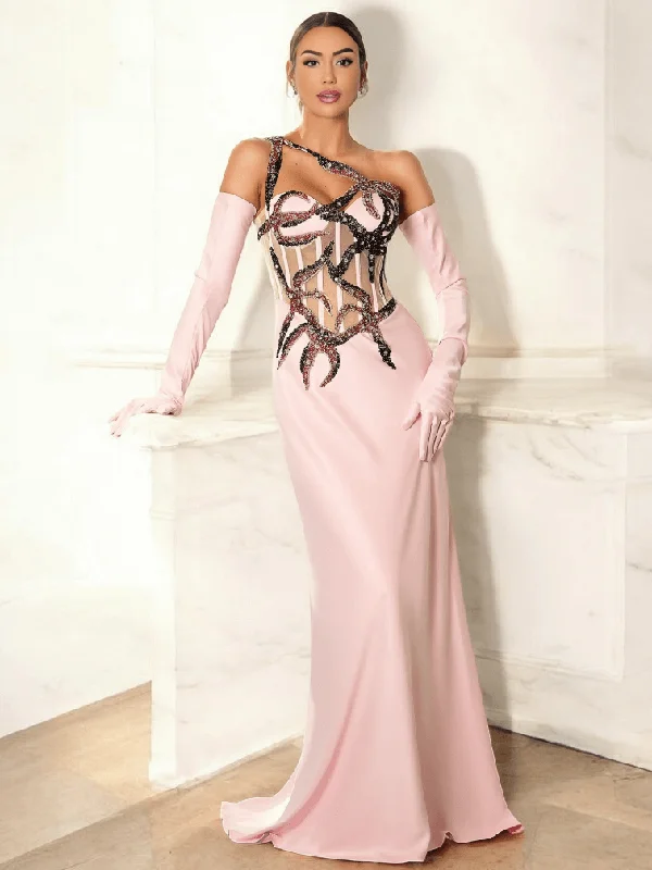 Zo Corset Mermaid Dress with Embroidery and Gloves Tunics Cozy soft