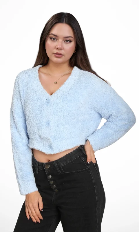 Original Women Fluffy Crop Cardigan (Baby Blue) Asymmetrical,ymmetric Pencil Cardigan Original Women Fluffy Crop Cardigan (Baby Blue) Asymmetrical,ymmetric Pencil Cardigan