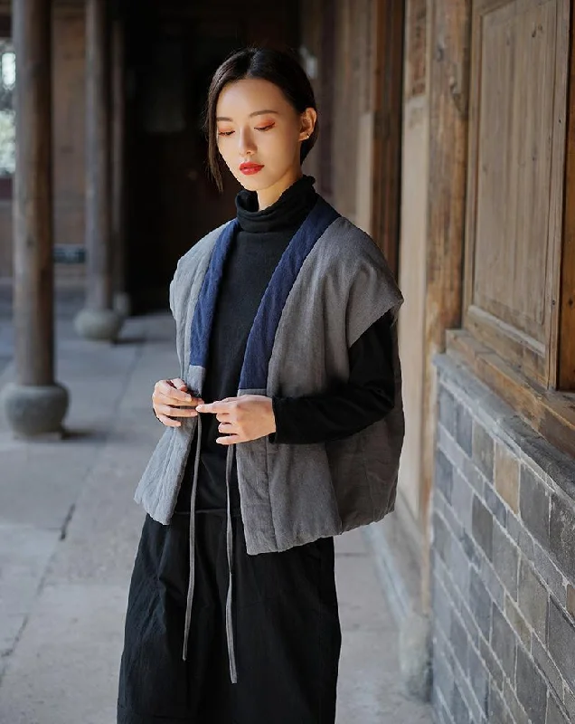 2020 New Cotton And Linen Vintage Vests Chinese Style Warm Cloths Women's Cardigan Belt Vests Coats Mesh Blend Leather Blend Suede Blend 2020 New Cotton And Linen Vintage Vests Chinese Style Warm Cloths Women's Cardigan Belt Vests Coats Mesh Blend Leather Blend Suede Blend
