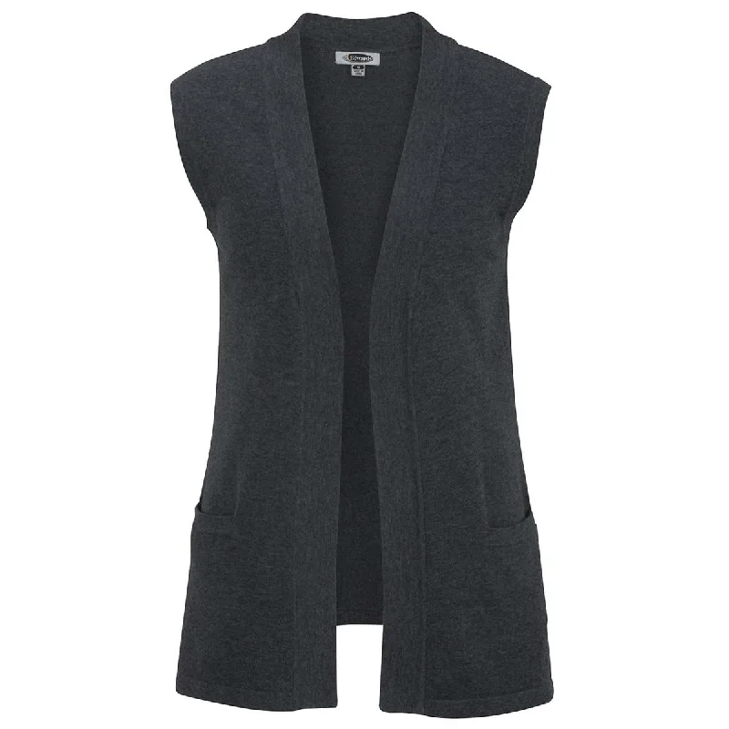 Edwards Women's Smoke Heather Open Cardigan Sweater Vest Nylon Fabric Polyester Fabric Spandex Fabric Edwards Women's Smoke Heather Open Cardigan Sweater Vest Nylon Fabric Polyester Fabric Spandex Fabric