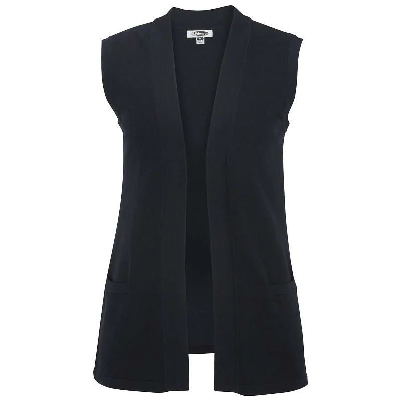 Edwards Women's Navy Open Cardigan Sweater Vest Cotton Fabric Linen Fabric Terry Fabric Edwards Women's Navy Open Cardigan Sweater Vest Cotton Fabric Linen Fabric Terry Fabric
