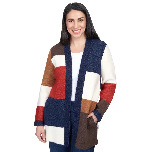 Autumn Weekend Blocked Cardigan Sweater Modern Contemporary chic