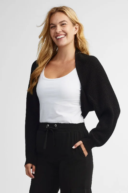 Cardigan boléro en tricot - Femme Transparent Opaque Sheer