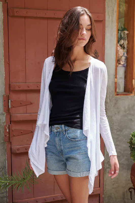 CHAMPAGNE OPEN CARDIGAN Velvet Chenille Corduroy